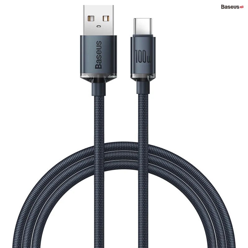 Cáp sạc Baseus Crystal Shine Series Fast Charging Data Cable USB to Type-C 100W 2m Black