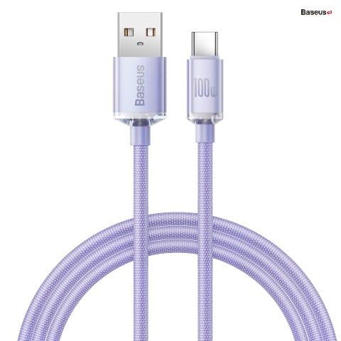  Cáp Sạc Siêu  Nhanh Baseus Crystal Shine Series Fast Charging USB to Type-C 100W (Supercharge 5A  Data Cable) 