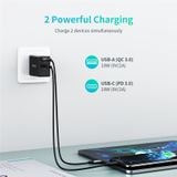  Củ sạc nhanh Choetech PD5001 GaN Quick Charger PD-36W (USB + Type C PD/QC Quick Charger) 