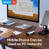  Hub Mở Rộng Kết Nối Đa Năng ROCK TR31 5 in 1 Type-C to PD+USB3.0X3 Multi-function Docking Station(4K60HZ) 