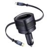  Tẩu Sạc Đa Năng Kèm Cáp Sạc Baseus Enjoyment Max 60W (With Built-in C+Lightning / C+C Retractable Cables 0.8m, 180° Rotation Design) 