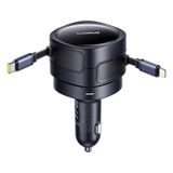  Tẩu Sạc Đa Năng Kèm Cáp Sạc Baseus Enjoyment Max 60W (With Built-in C+Lightning / C+C Retractable Cables 0.8m, 180° Rotation Design) 