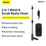  Bộ vòi xịt tăng áp rửa xe và chổi lau dùng cho xe hơi Baseus Clean Guard Multifunctional Car Wash Spray Nozzle 