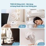 Quạt tích điện tuần hoàn đế kẹp đa năng RTAKO Four-leaf Circulating Clip Fan (3600mAh, 48H) 