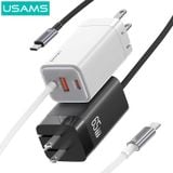  Củ Sạc Nhanh 2C+1A GaN USAMS CC273 65W (With Type-C Built-in cable) 