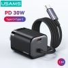  Củ Sạc Nhanh GaN USAMS CC271 30W (With Type-C Built-in cable) 