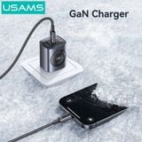  Củ Sạc Nhanh Đa Năng C+A GaN USAMS CC293 T67 20W (With iWatch Charger) 