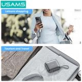  Pin Dự Phòng USAMS CD240 10000mAh 20W (Digital Display, With Dual Built-in C+Lightning Cable) 