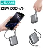  Pin Dự Phòng USAMS CD240 10000mAh 20W (Digital Display, With Dual Built-in C+Lightning Cable) 