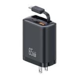  Củ Sạc Nhanh 2C+1A GaN USAMS CC300 65W (With Type-C Rectangle Built-in cable) 