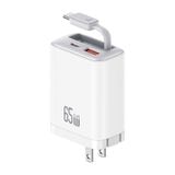  Củ Sạc Nhanh 2C+1A GaN USAMS CC300 65W (With Type-C Rectangle Built-in cable) 