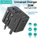  Củ Sạc Du Lịch 2C+1A USAMS CC309 25W (US/AU/UK/EU) 