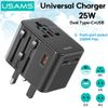  Củ Sạc Du Lịch 2C+1A USAMS CC309 25W (US/AU/UK/EU) 