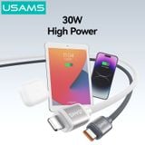  Cáp Sạc Nhanh C to Lightning USAMS SJ757 30W (1.2m, 480Mbps, Nylon Braided Cable) 