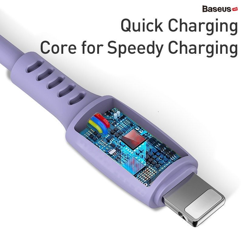  Cáp sạc nhanh C to Lightning Baseus Colourful PD Cable cho iPhone X/XS Max/ iP11 Pro Max (18W, Power Delivery Fast Charge TPE Cable) 