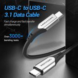  Cáp Sạc Nhanh VENTION USB 3.1 C to C TAAHF (3A/60W, 4K, Cotton Braided) 