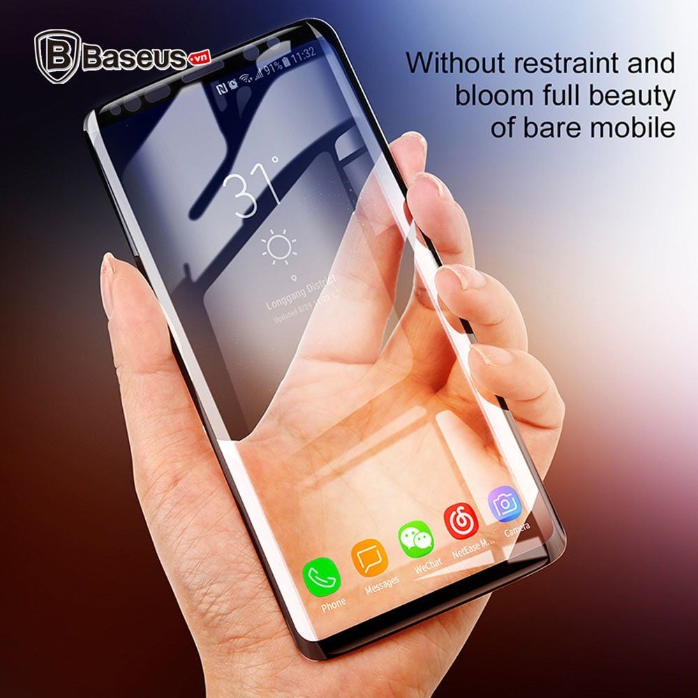  Kính cường lực 3D Baseus LV241 cho Samsung S9 / S9 Plus (0.3mm, kính chống trầy, All-Screen Arc -Surface) 