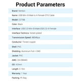  USB OTG Mini-B Male to A Female VENTION CCTBB (0.15m) 