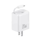  Bộ Sạc Nhanh Tích Hợp Cáp Dây Rút USAMS CC233 20W GaN Charger PD3.0+QC3.0 