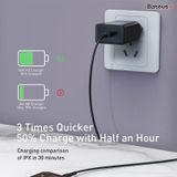  Bộ sạc nhanh Baseus Speed Mini PD Quick Charger 18W Charging Sets ( kèm cáp sạc nhanh Type C to Lightning Baseus Mini White PD 18W) 