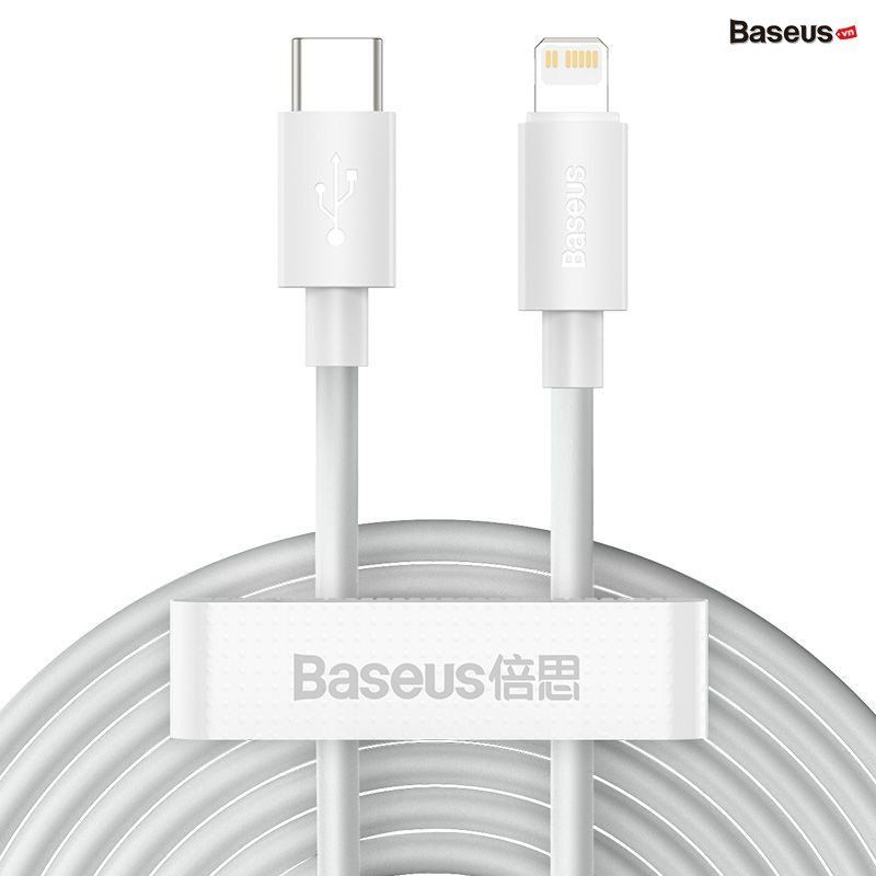  Bộ 02 cáp sạc nhanh Baseus Simple Wisdom (USB to Lightning/ Type C / Micro USB, C to iPhone,  ABS/ TPE, Fast charge and Data Cable） 