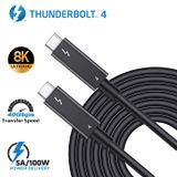  Cáp C to C Xuất Video Choetech A3010 Thunderbolt 4 Cable (0.8m, 40Gbps, 8K@30Hz/5K@60Hz/Dual 4K Video Support, Sạc PD 100W) 