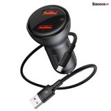  Tẩu sạc đa năng công suất cao Baseus Digital Display Dual SCP Quick Charger (45W, 2 Ports USB, LED Display, SPC/ QC4.0 Car Quick charger) 