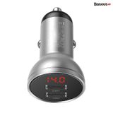  Tẩu sạc đa năng dùng cho xe ô tô Baseus Digital Display (24W, Dual USB 4.8A , Car Fast Charger) 