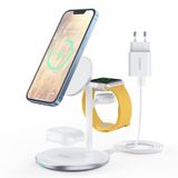  Đế sạc không dây Magsafe  Choetech T585-F Magleap Duo 3in1 Wireless Charger 15W (iPhone/Airpods/Apple Watch, Magnetic Wireless Quick Charger) 