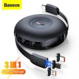  Baseus Zinc Magnetic One-for-three Safe Fast Charging Retractable Data Cable Type-C to M+L+C PD 20W 