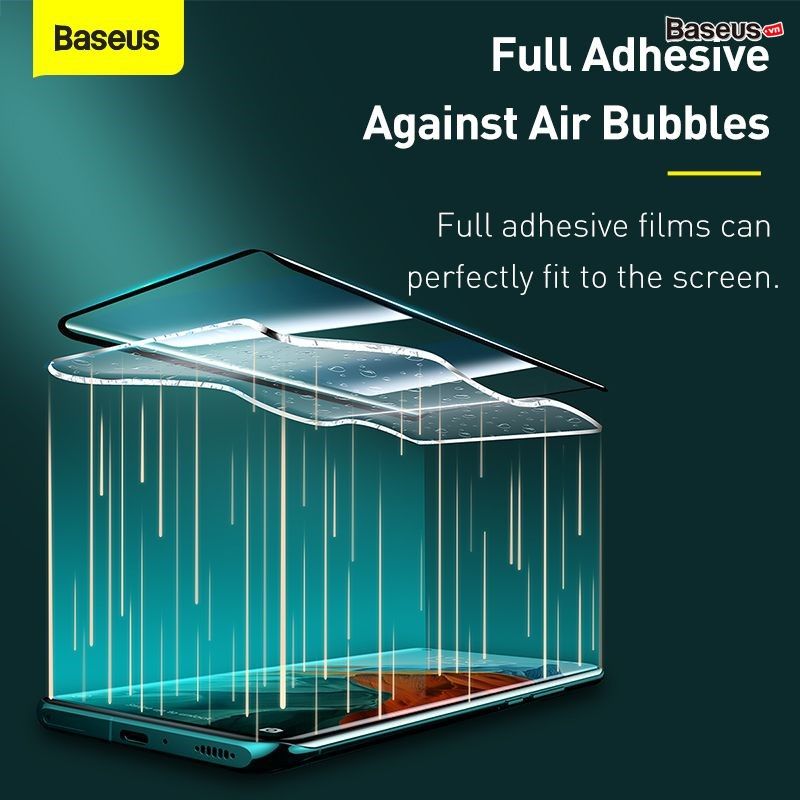  Baseus 0.25mm Full Screen Curved Surface Full Rubber Tempered Glass Film for Mi10/10 Pro/10S (1pcs/pack) 