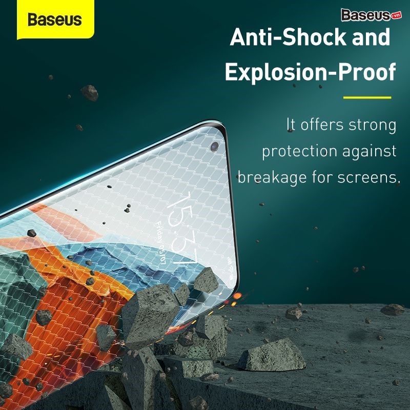  Baseus 0.25mm Full Screen Curved Surface Full Rubber Tempered Glass Film for Mi10/10 Pro/10S (1pcs/pack) 