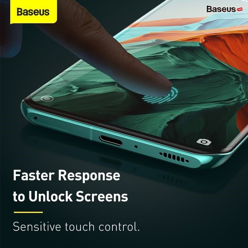  Baseus 0.25mm Full Screen Curved Surface Full Rubber Tempered Glass Film for Mi10/10 Pro/10S (1pcs/pack) 