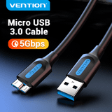  Cáp sạc nhanh USB3.0 to Micro-B VENTION COPBD (Fast Charging & Data, 5Gbps, 0.5m) 