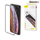  Kính cường 3D chống bụi, chống trầy, siêu bền Baseus Cellular Dust Prevention LV470 cho iPhone X/ XS/ XR/ XS Max (0,3mm, Curved-screen Full Coverage tempered glass ) 