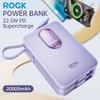  Pin Dự Phòng Kèm Cáp ROCK Y19 Mini Series 20000mAh 22.5W (with Type-C + Lightning Built-in Cable) 