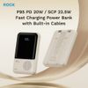  Pin Dự Phòng ROCK P95/P99 10000mAh/20000mAh 22.5W (with Built-in Type-C + Lightning Cable) 