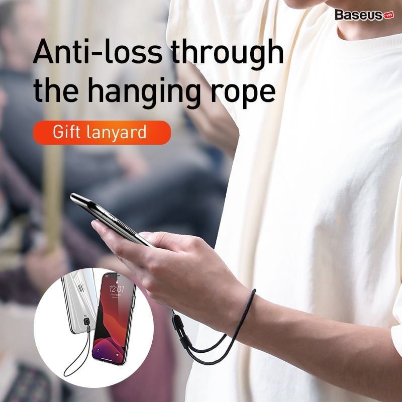  Ốp lưng trong suốt có dây đeo tay chống rớt Baseus Transparent Key Phone Case cho iPhone 11 Series ( TPU Soft Silicone, Dirt-resistant, Prevent Dropping Case) 