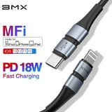  Cáp sạc nhanh, siêu bền C to Lightning Baseus BMX Double-Deck cho iPhone X/Xs Max/ iPhone 11 Pro Max Series (Type-C to Lightning PD 18W, MFi certified, Power Delivery Quick Charge Cable) 