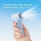  Quạt Cầm Tay Mini ROCK Doraemon Mini Handheld High-Speed Fan 5W (3000mAh, 6H, 5-Speed Adjustable Settings, 9m/s Turbo Wind Speed, Honeycomb Mesh Cover, LED Smart Display, 17400RPM, 5-Blade Spiral Fan, Built-in Strap) 