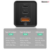  Bộ sạc nhanh đa năng thế hệ mới Baseus GaN Travel Quick Charger 65W cho Smartphone/ Tablet/ iPad/ Macbook/ Laptop (Type Cx2 + USB , PD3.0/ PPS/ QC4.0/ SCP/ FCP Multi Quick Charge Protocol, GaN Technology) 