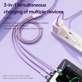  Cáp Sạc Nhanh Đa Năng 3-in-1 USB to M+L+C ROCK G20 Transparency Series 100W (1.5m) 