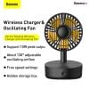  Quạt để bàn thông minh hỗ trợ sạc không dây Baseus Hermit Desktop Wireless Charger (10W Wireless Quick charger, with Oscillating Fan 4W) 