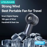  Quạt Cầm Tay USAMS LU03 4.7W (With lanyard hole, 100-Level Stepless Speed Adjustment, Smart Digital Display, 4000mAh, Supports 18W fast charging) 