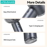  Quạt Cầm Tay USAMS LU03 4.7W (With lanyard hole, 100-Level Stepless Speed Adjustment, Smart Digital Display, 4000mAh, Supports 18W fast charging) 