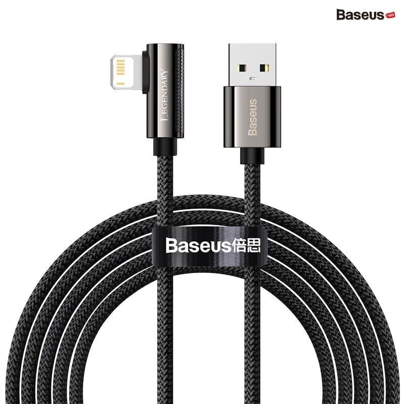  Cáp sạc Lightning đầu gâp chữ L Baseus Legend Series Elbow cho iPhone/ iPad (2.4A/480Mbps, LED/Elbow Design, USB to Lightning Fast Charging) 