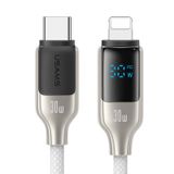  Cáp sạc nhanh USAMS SJ741 Type-C To Lightning 30W Digital Display Zinc Alloy HX Series 