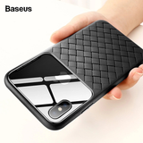  Ốp lưng Silicone - Kính cường lực Baseus Glass Weaving Case cho iPhone XS / XR / XS Max (Tempered Glass + Silicone) 