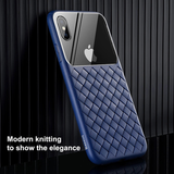  Ốp lưng Silicone - Kính cường lực Baseus Glass Weaving Case cho iPhone XS / XR / XS Max (Tempered Glass + Silicone) 