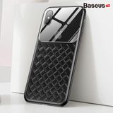  Ốp lưng Silicone - Kính cường lực Baseus Glass Weaving Case cho iPhone XS / XR / XS Max (Tempered Glass + Silicone) 